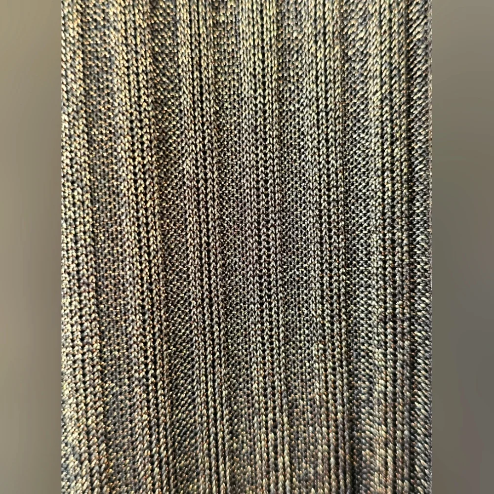 She + Sky Bronze Metallic Gold Brown Ribbed Swing Strappy Back Dress Size Large - Picture 7 of 11